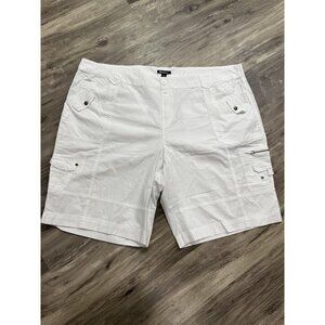 Roman's Women's 30W White Cargo Shorts Ladies Summer Shorts Lightweight